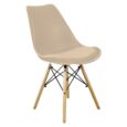 Dizajnová stolička s lakovanou kožou béžová