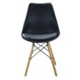 Dizajnová stolička s lakovanou kožou čierna